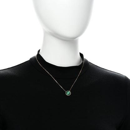 Van Cleef & Arpels 18K Yellow Gold Malachite Perlee Couleurs Pendant Necklace 2 of 5