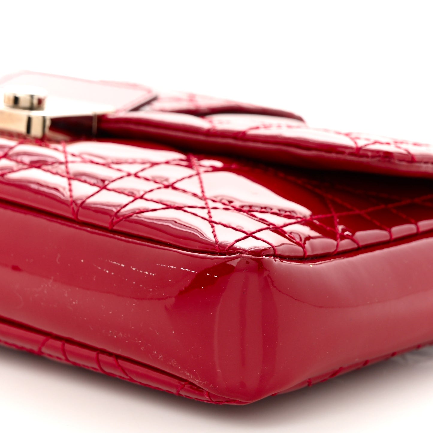Patent Cannage Miss Dior Promenade Pouch Red