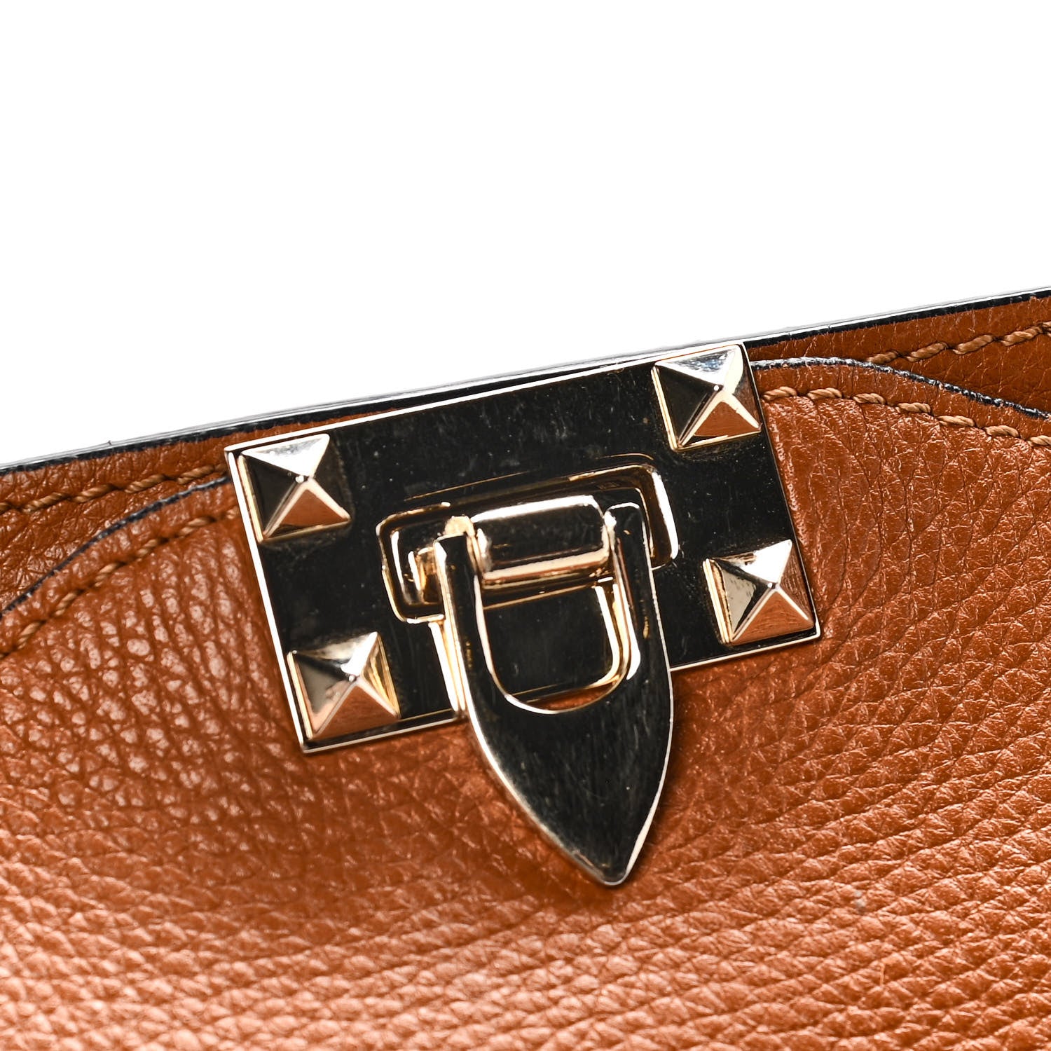 Valentino Garavani Pebbled Calfskin Small Rockstud Flip-Lock Messenger Bag Light Cuir 16 of 21
