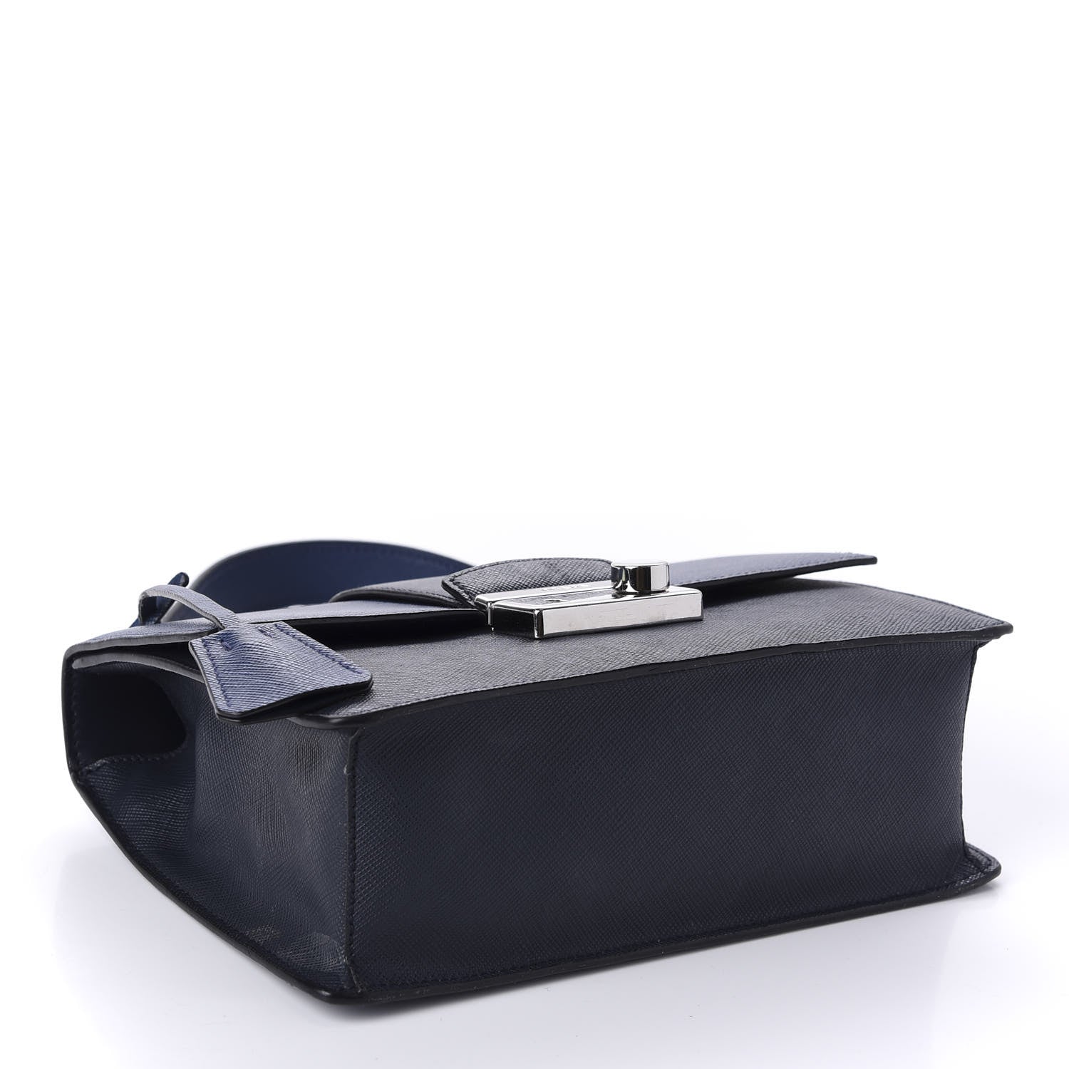 Prada Saffiano Pattina Crossbody Bag Bluette Baltico 4 of 9