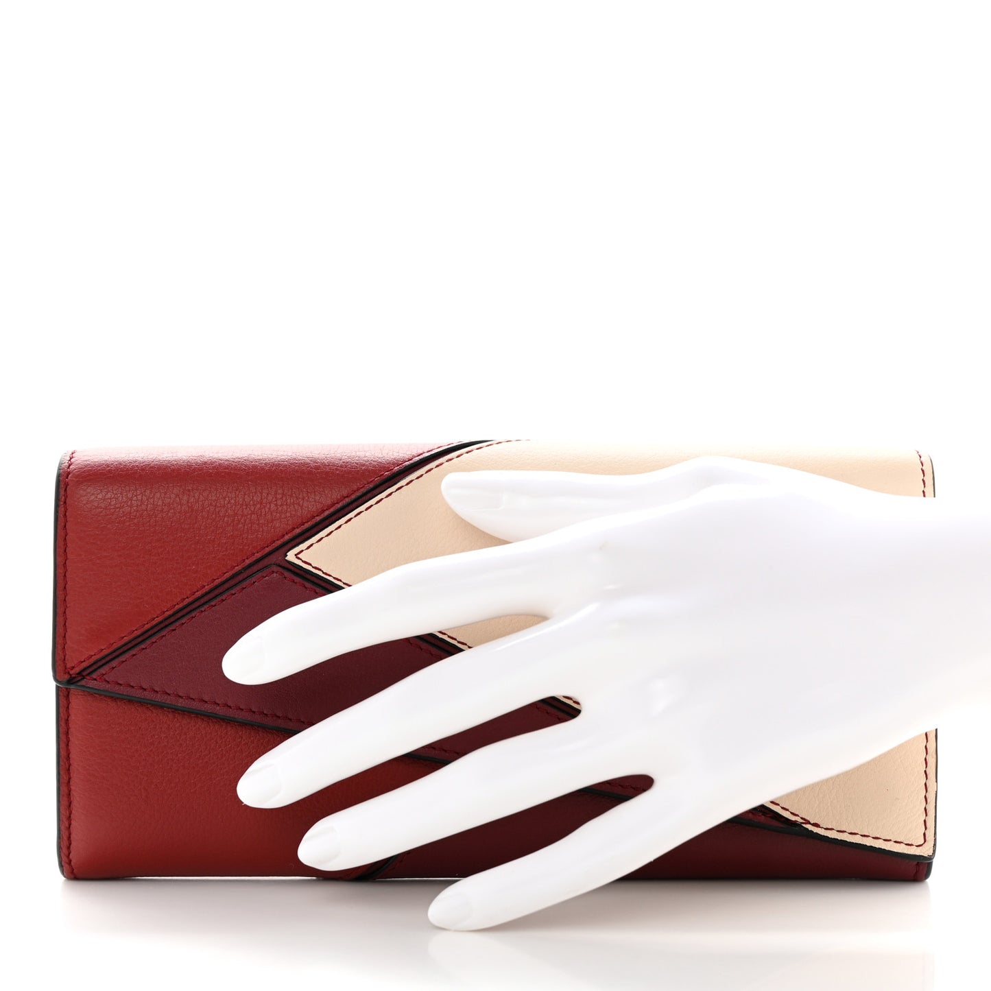 Calfskin Puzzle Continental Wallet Wine Garnet