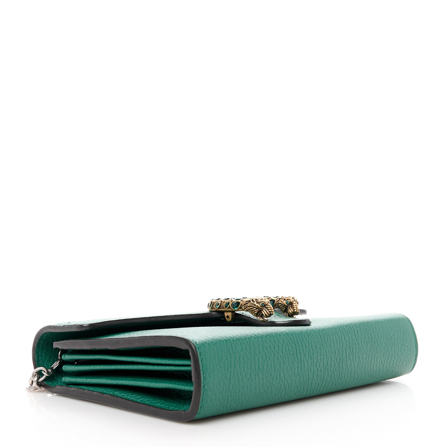 Gucci Calfskin Mini Dionysus Chain Wallet Emerald 4 of 11