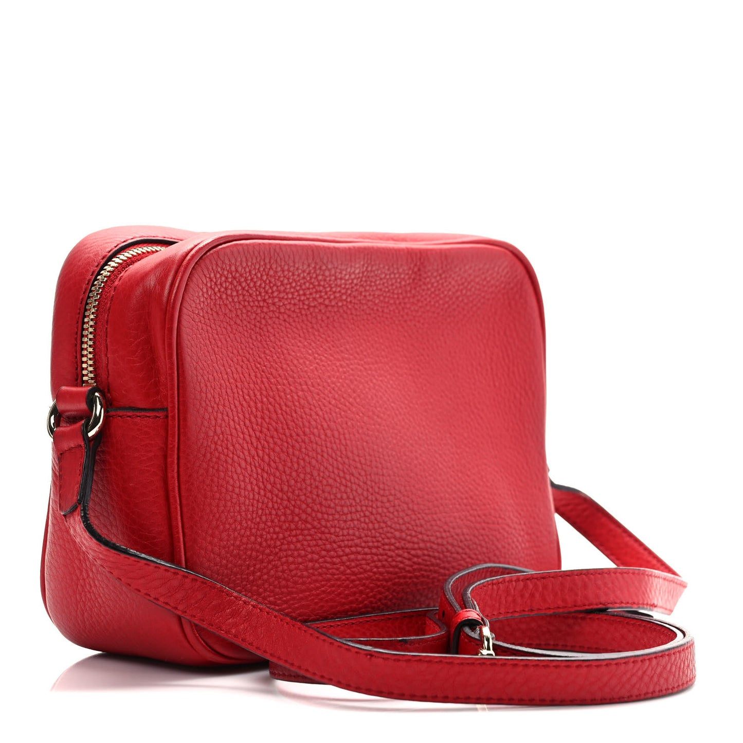 Pebbled Calfskin Small Soho Disco Bag Vibrant Red