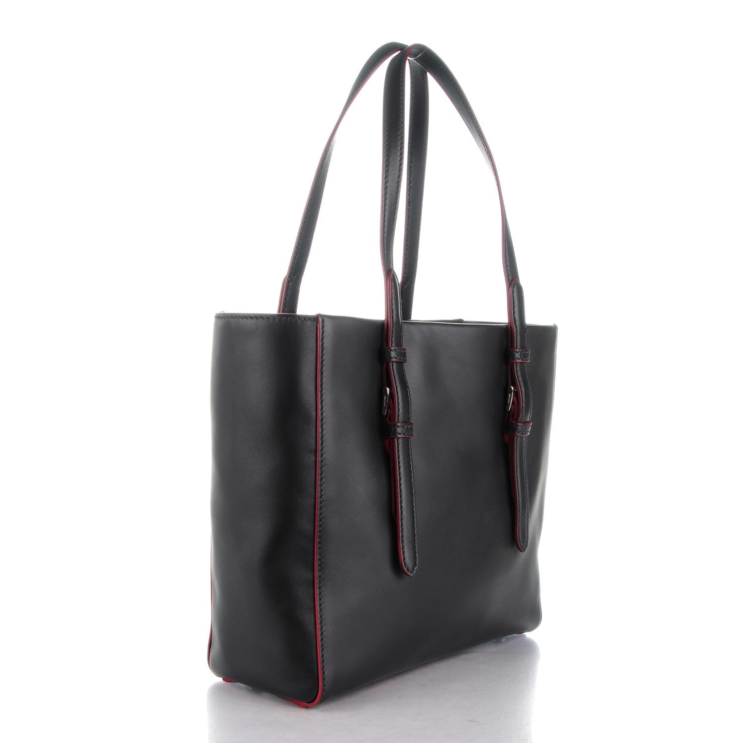 Prada City Calf Sport Tote Black Rosso 3 of 9