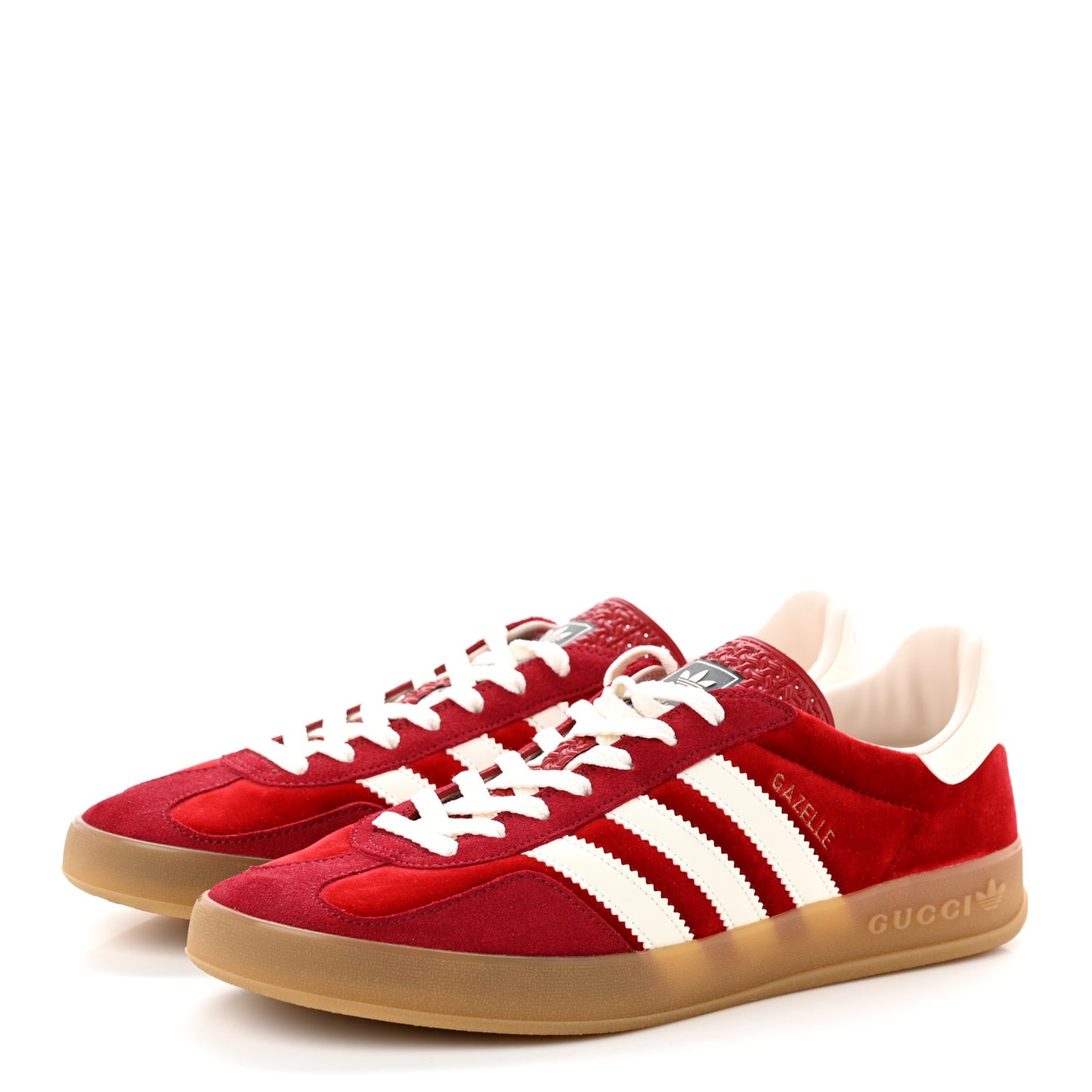 X ADIDAS Softy Velvet Suede Madeira Demetra Mens Gazelle Sneakers 8.5 Vulcanic Red Off White Hibiscus Red