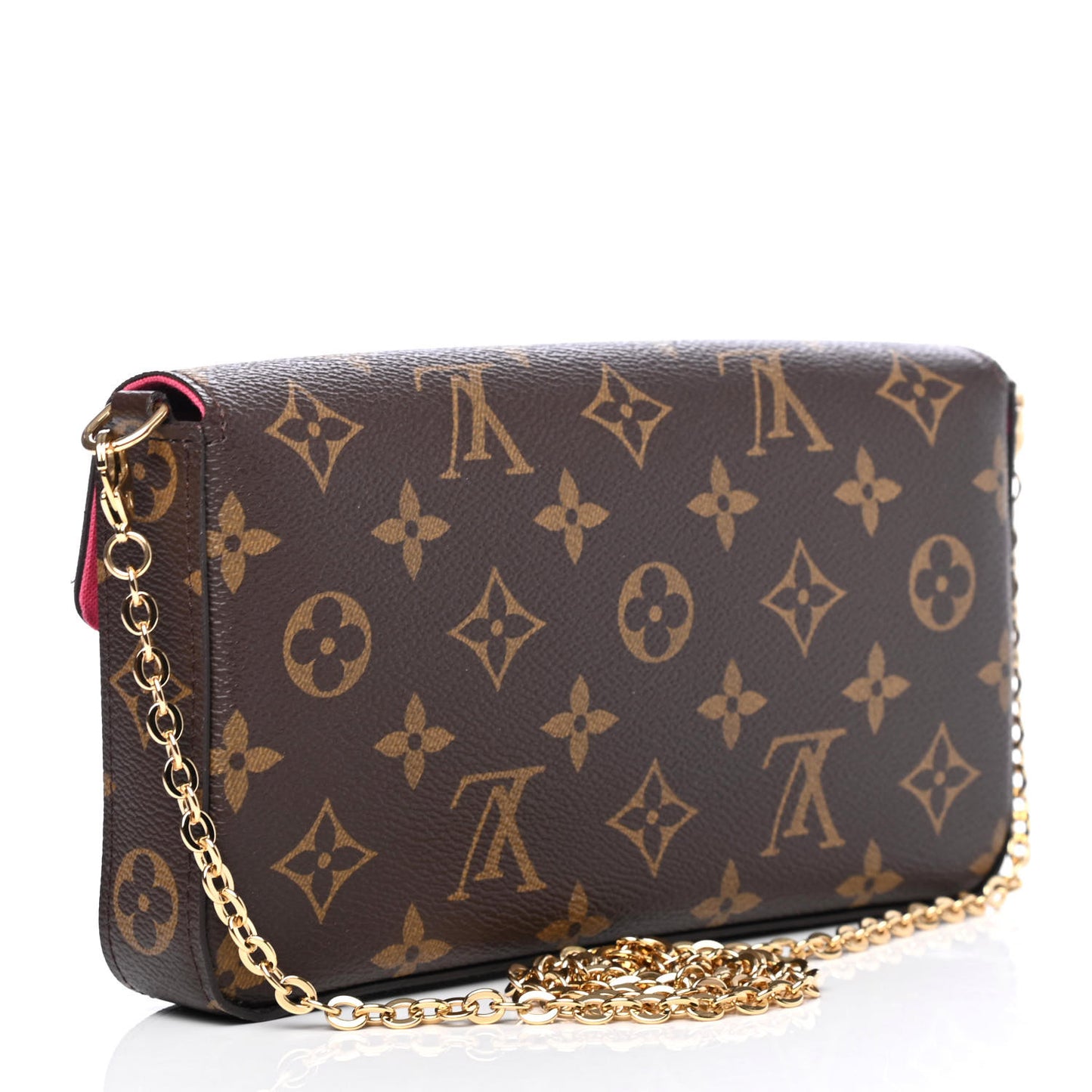 Monogram Pochette Felicie Chain Wallet Fuchsia