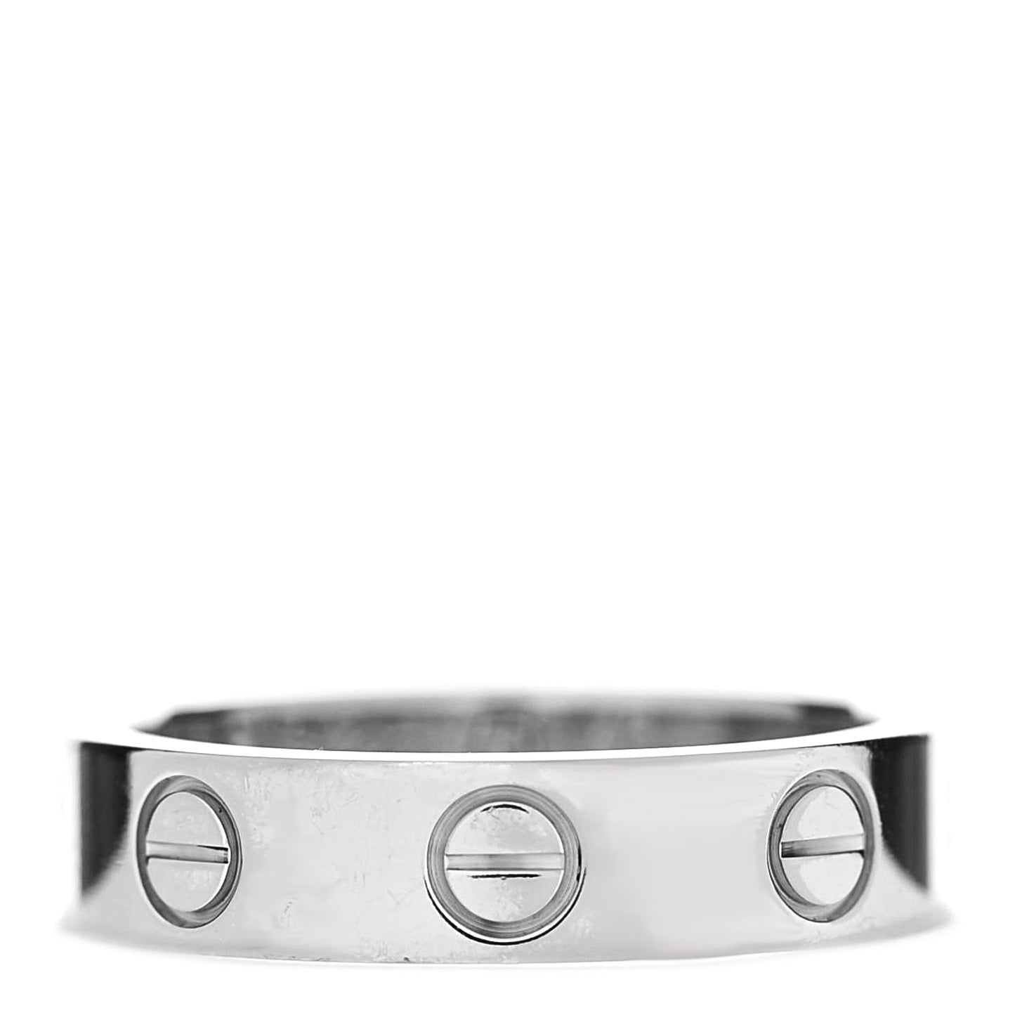 18K White Gold Diamond 4mm LOVE Wedding Band Ring 46 3.75