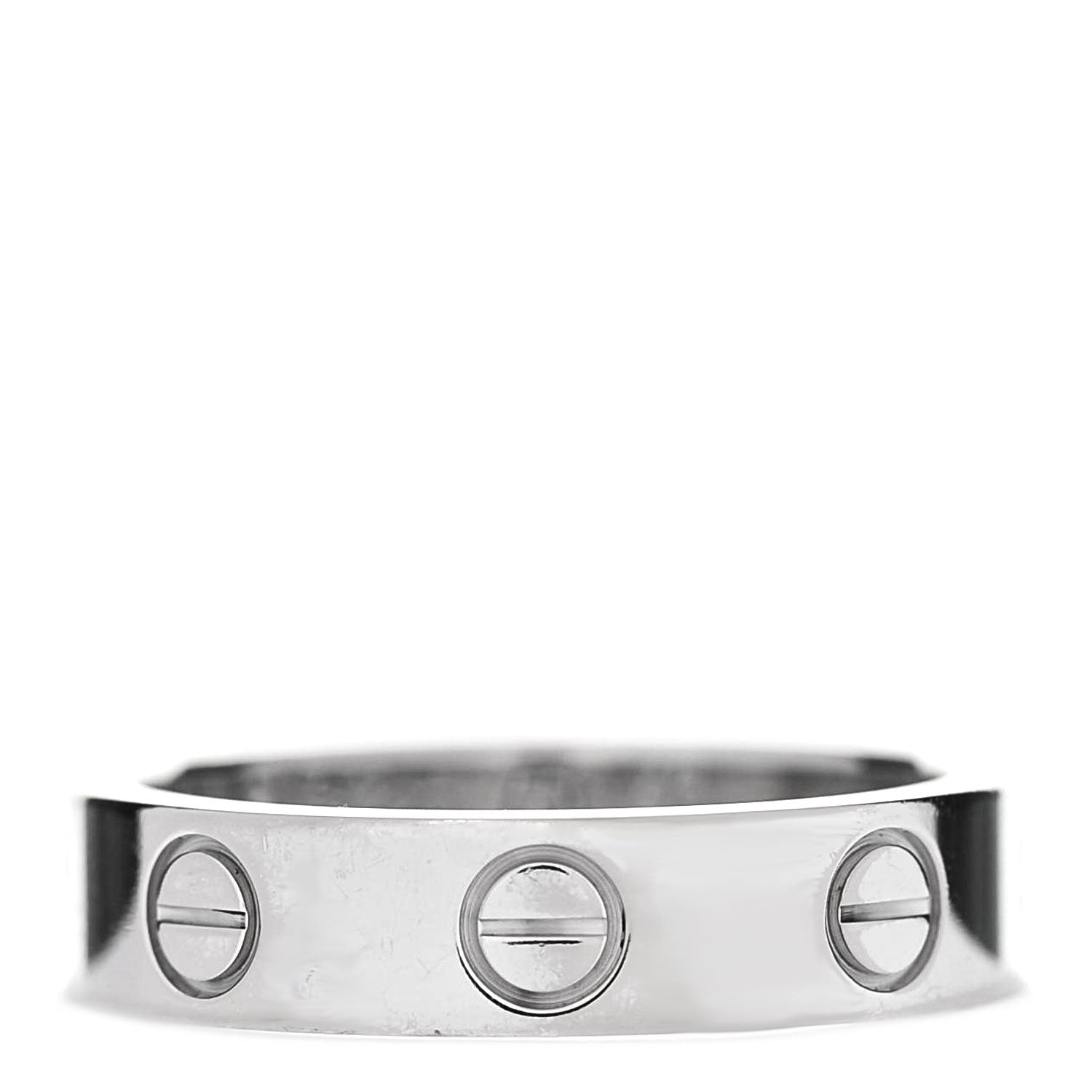Cartier 18K White Gold Diamond 4mm LOVE Wedding Band Ring 46 3.75 3 of 6