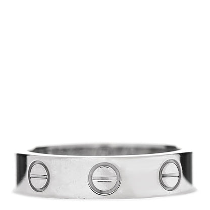 Cartier 18K White Gold Diamond 4mm LOVE Wedding Band Ring 46 3.75 3 of 6