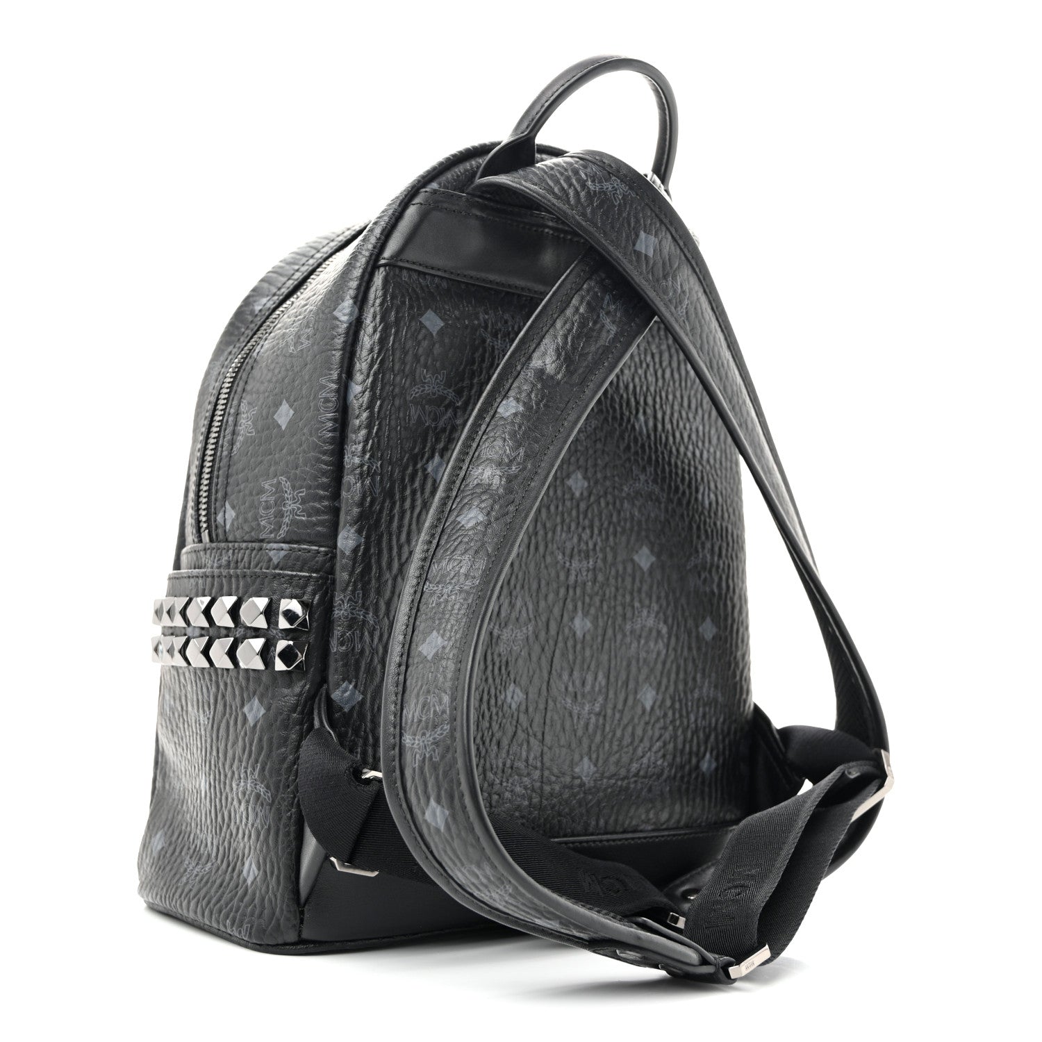 MCM Visetos Small Side Stud Stark Backpack Black 3 of 12