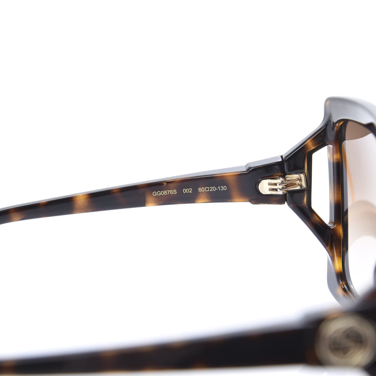 Gucci Acetate Square Frame Sunglasses GG0876S Tortoise 5 of 8