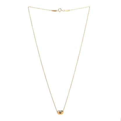 Tiffany 18K Yellow Gold 9mm Elsa Peretti Bean Pendant Necklace 3 of 7