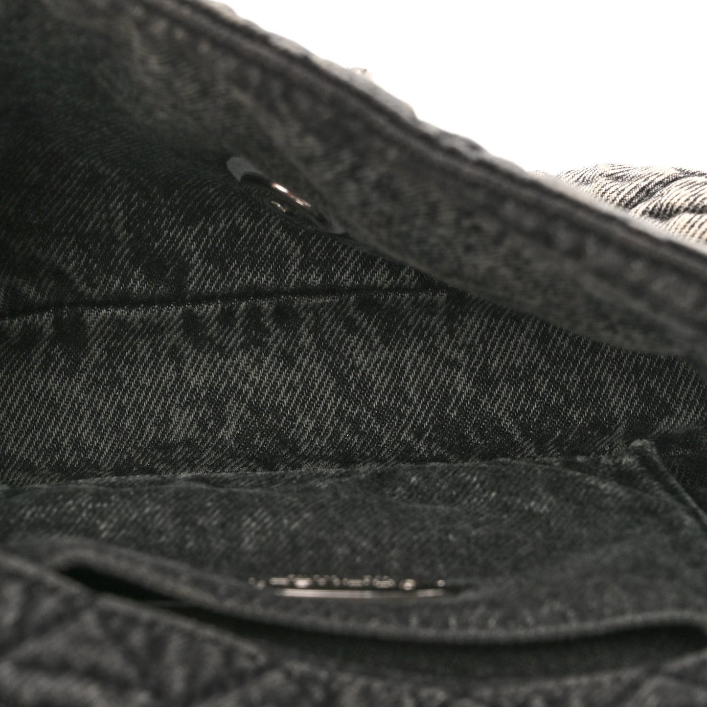 Washed Denim Quilted Small Denimpression Flap Grey Black