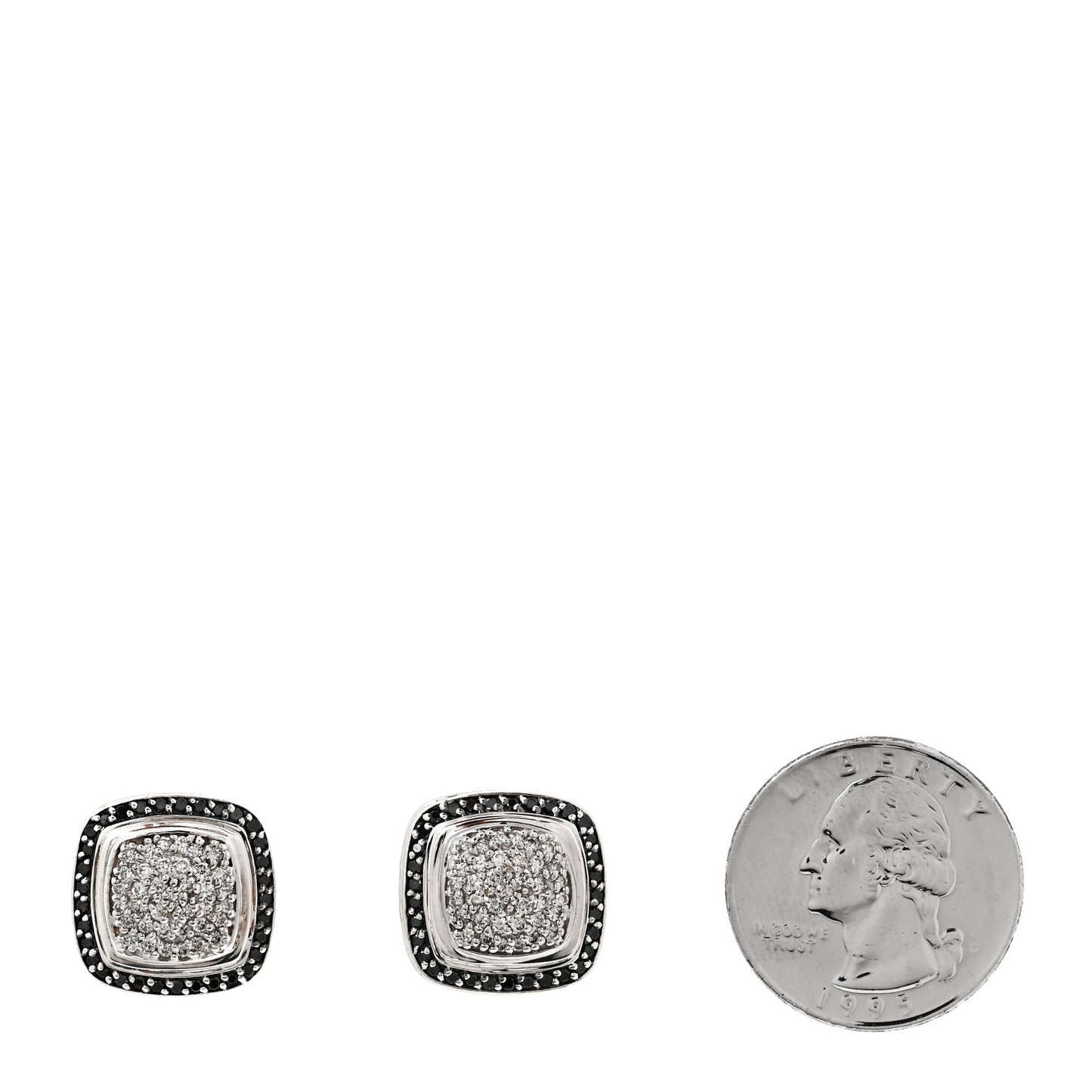 Sterling Silver Black Diamond 11mm Pave Albion Earrings