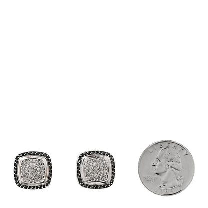 David Yurman Sterling Silver Black Diamond 11mm Pave Albion Earrings 2 of 4