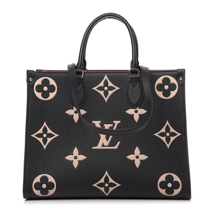 Louis Vuitton Empreinte Monogram Giant Onthego MM Black Beige 1 of 10
