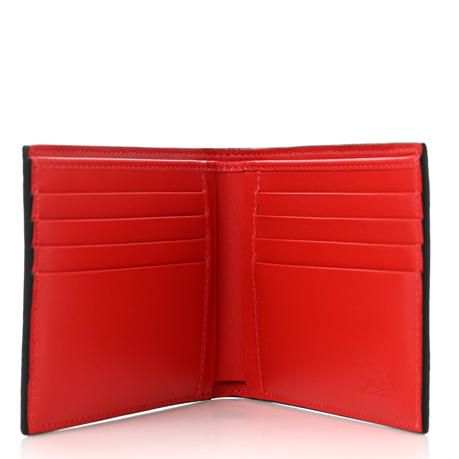 Christian Louboutin Calfskin Coolcard Two-Tone Wallet Black Red 5 of 8