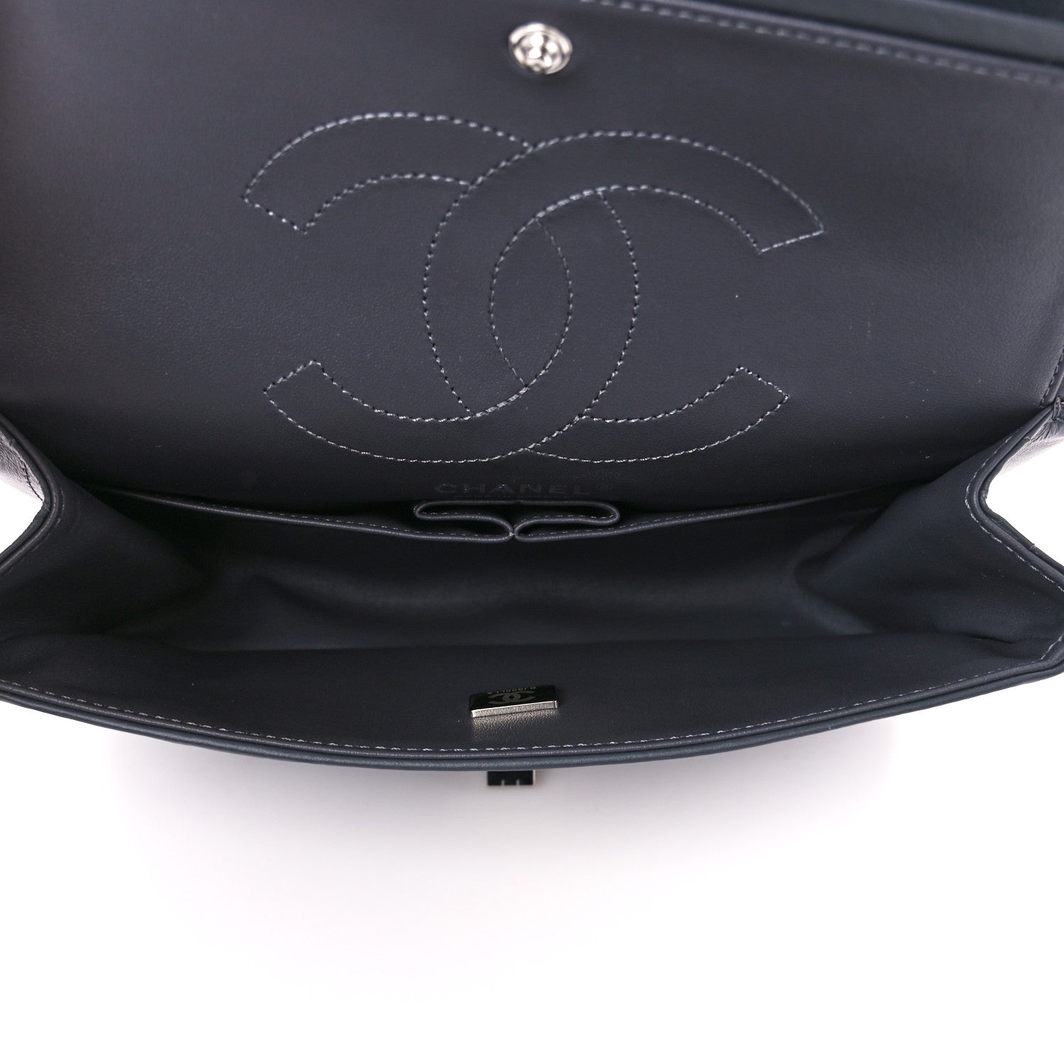 Chanel Aged Calfskin Chevron Quilted 2.55 Reissue 225 Flap Dark Grey 5 of 12
