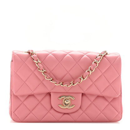 Chanel Lambskin Quilted Mini Rectangular Flap Pink 1 of 13