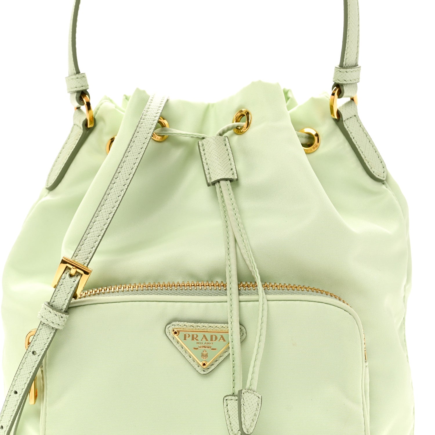 Prada Re-Nylon Saffiano Duet Bucket Crossbody Bag Acqua 8 of 10