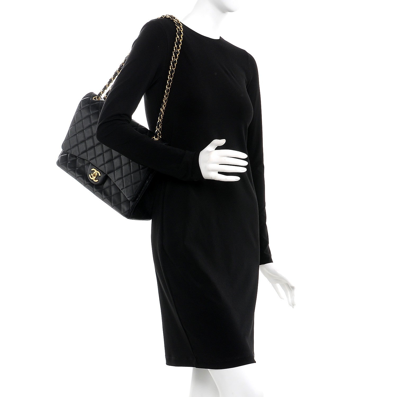 Chanel Lambskin Quilted Maxi Double Flap Black 3 of 14