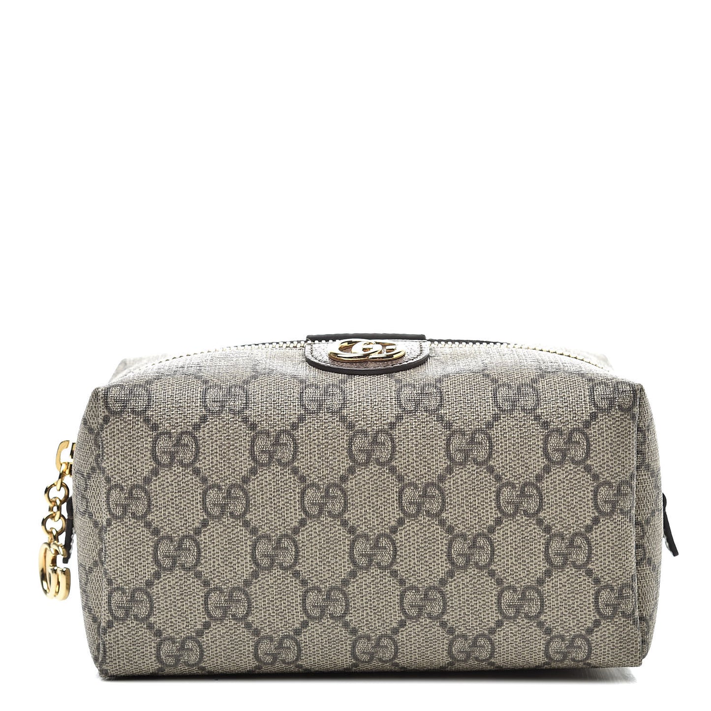 Soft GG Supreme Monogram Calfskin Medium Ophidia Cosmetic Case Beige Ebony New Acero