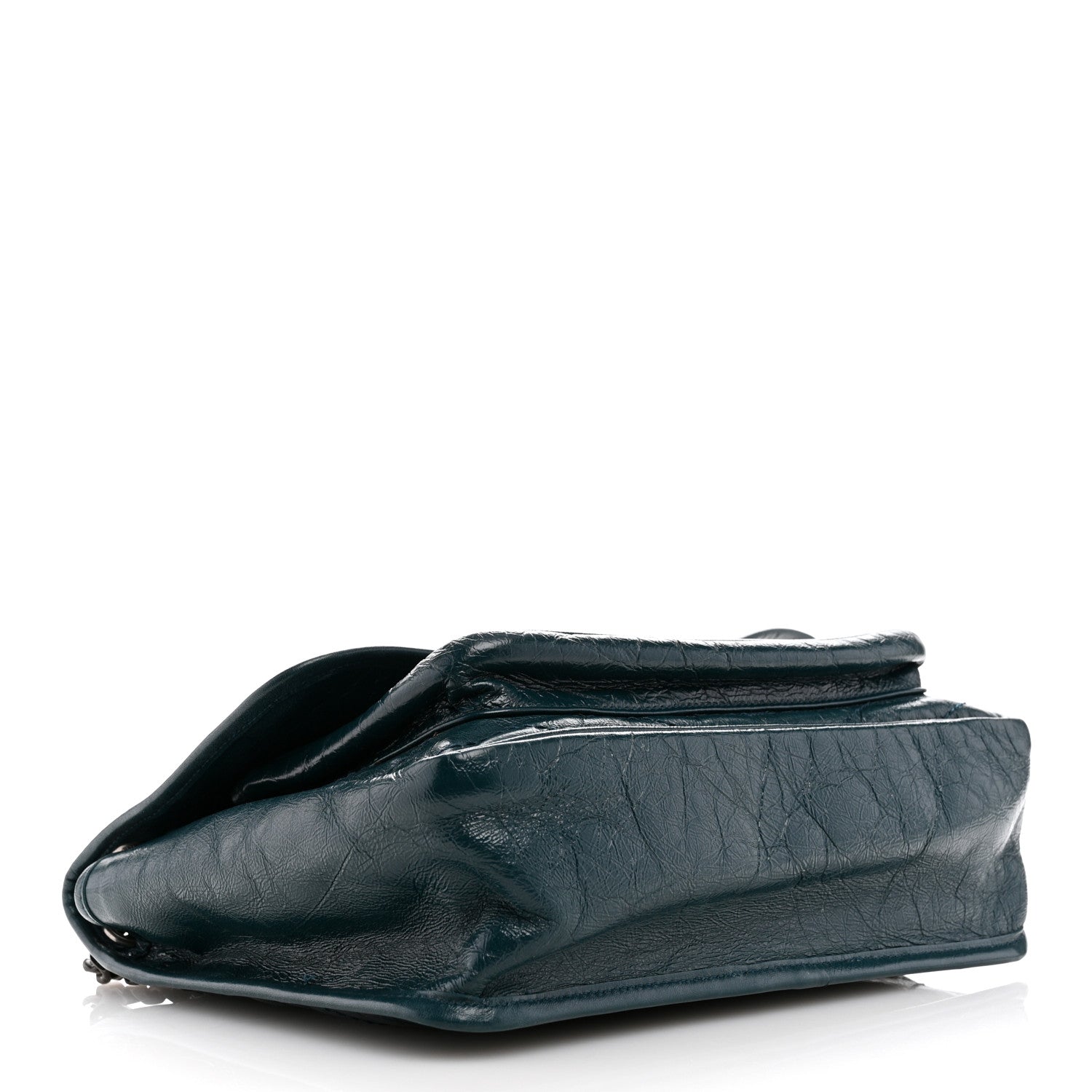 Saint Laurent Crinkled Calfskin Matelasse Monogram Medium Niki Chain Satchel Peacock Green 4 of 12