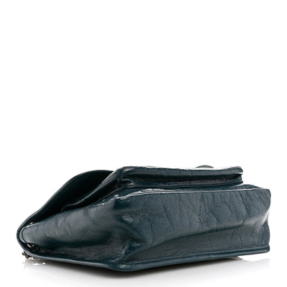 Saint Laurent Crinkled Calfskin Matelasse Monogram Medium Niki Chain Satchel Peacock Green 4 of 12