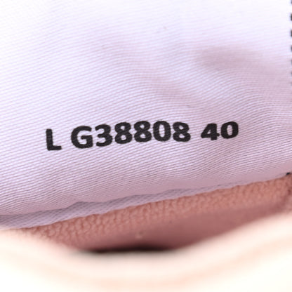 Chanel Grained Calfskin Fabric Womens Logo Sneakers 40 White Light Pink 7 of 8