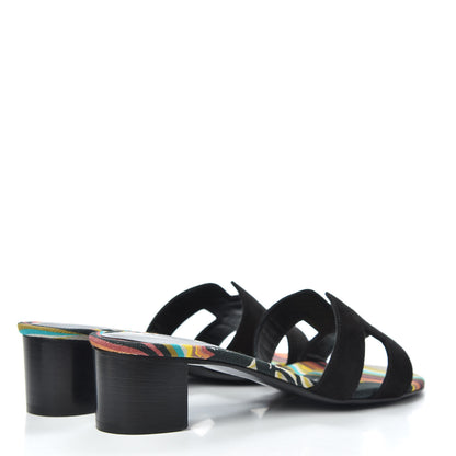 Hermes Suede Oasis Sandals 36 Black 4 of 8