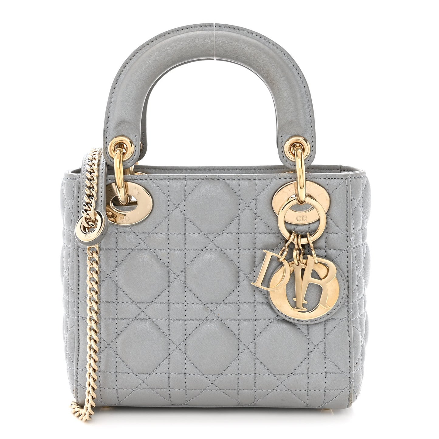 Lambskin Cannage Mini Lady Dior Grey