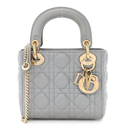 Christian Dior Lambskin Cannage Mini Lady Dior Grey 1 of 17