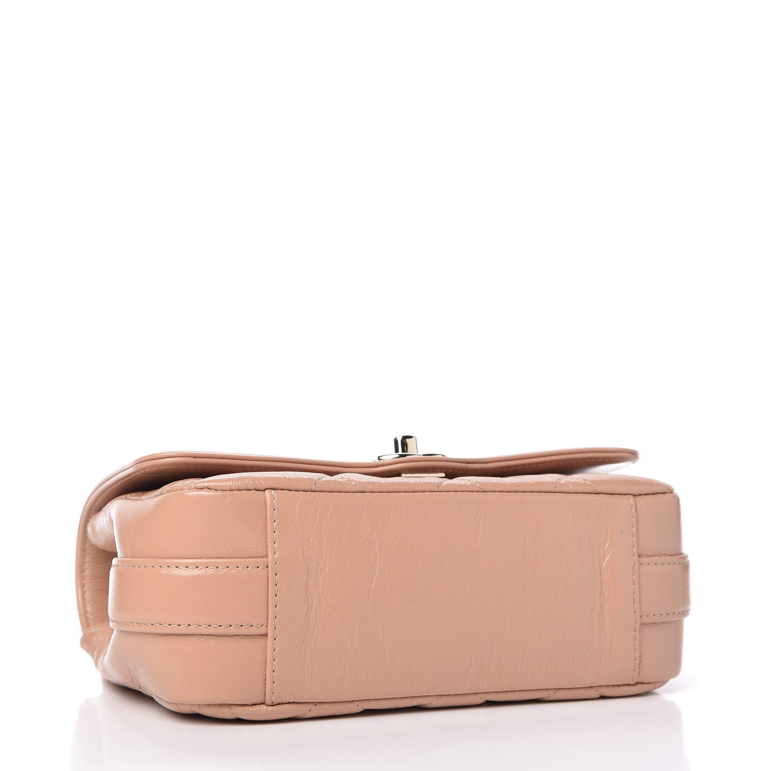 Chanel Shiny Aged Calfskin Quilted Mini Hold The Line Flap Beige 4 of 11