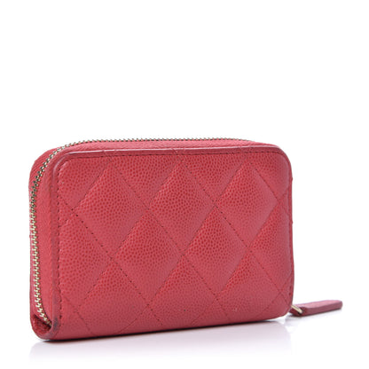 Chanel Caviar Quilted Zip Coin Purse Dark Pink 3 of 8