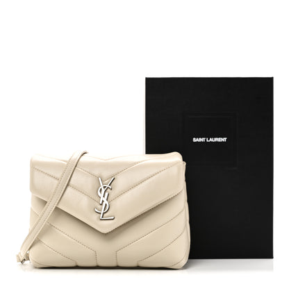 Saint Laurent Calfskin Y Quilted Monogram Toy Loulou Crossbody Bag Blanc Vintage 11 of 11
