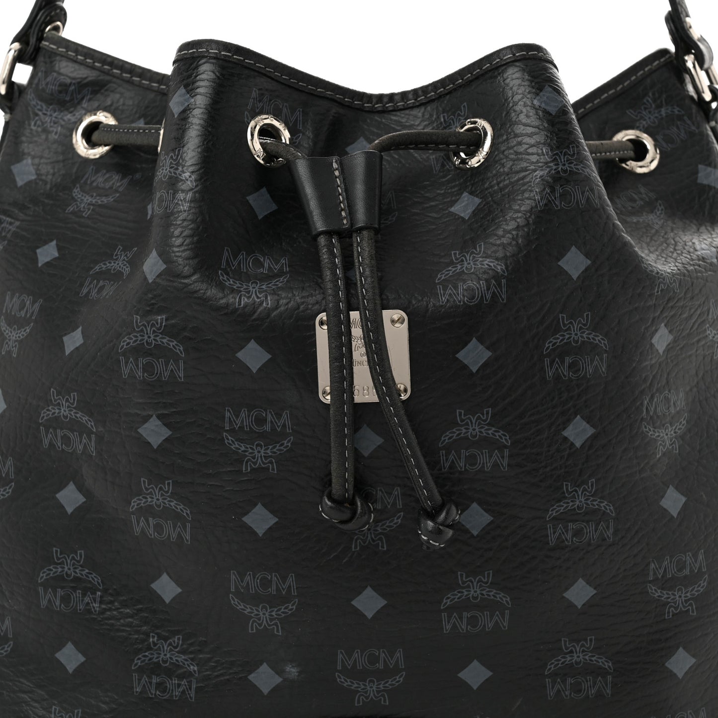 Visetos Drawstring Bucket Bag Black