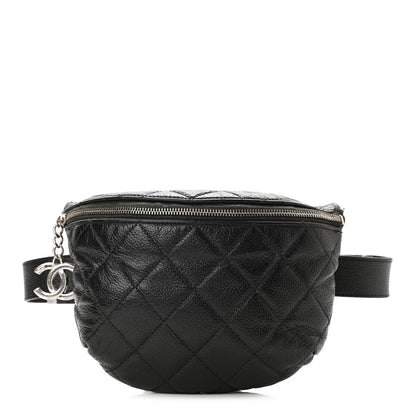 Chanel Grained Calfskin Quilted Waist Belt Bag Black 1 of 10