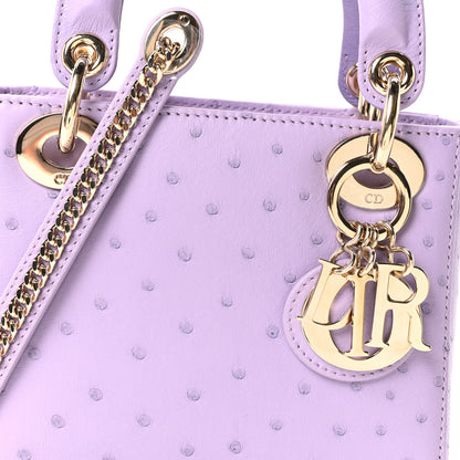 Christian Dior Ostrich Mini Lady Dior Purple 8 of 11