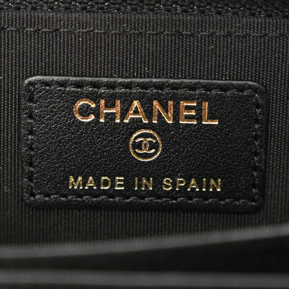 Chanel Caviar Quilted Boy Zip Around Coin Purse Wallet Black 6 of 10