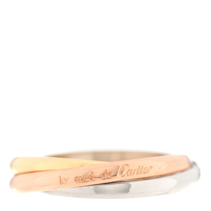 Cartier 18K Pink Yellow White Gold Small Trinity Ring 49 5 1 of 5