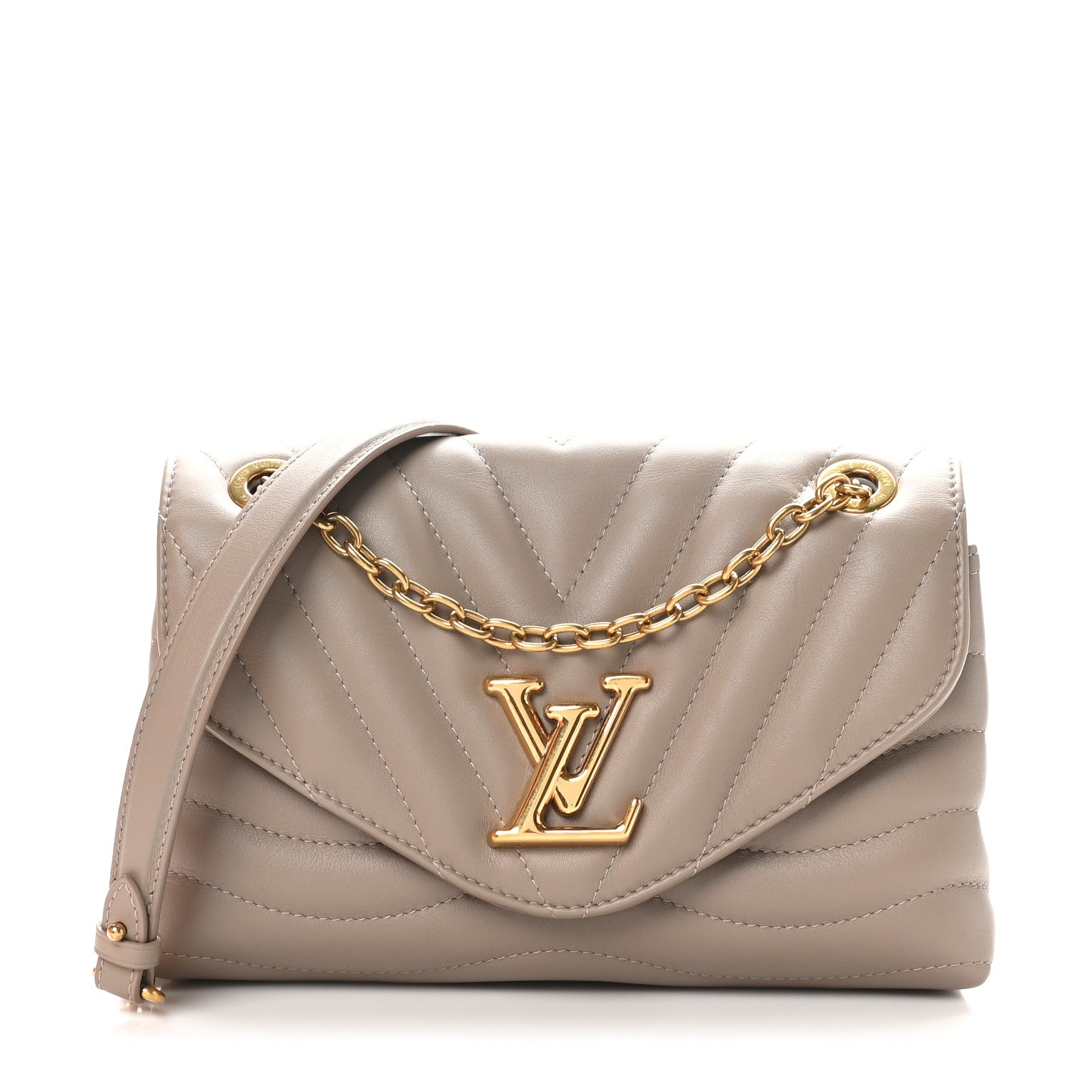 Louis Vuitton Calfskin LV New Wave Chain Bag Taupe 1 of 10