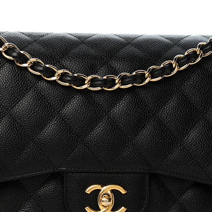 Chanel Caviar Quilted Jumbo Double Flap Black 7 of 12