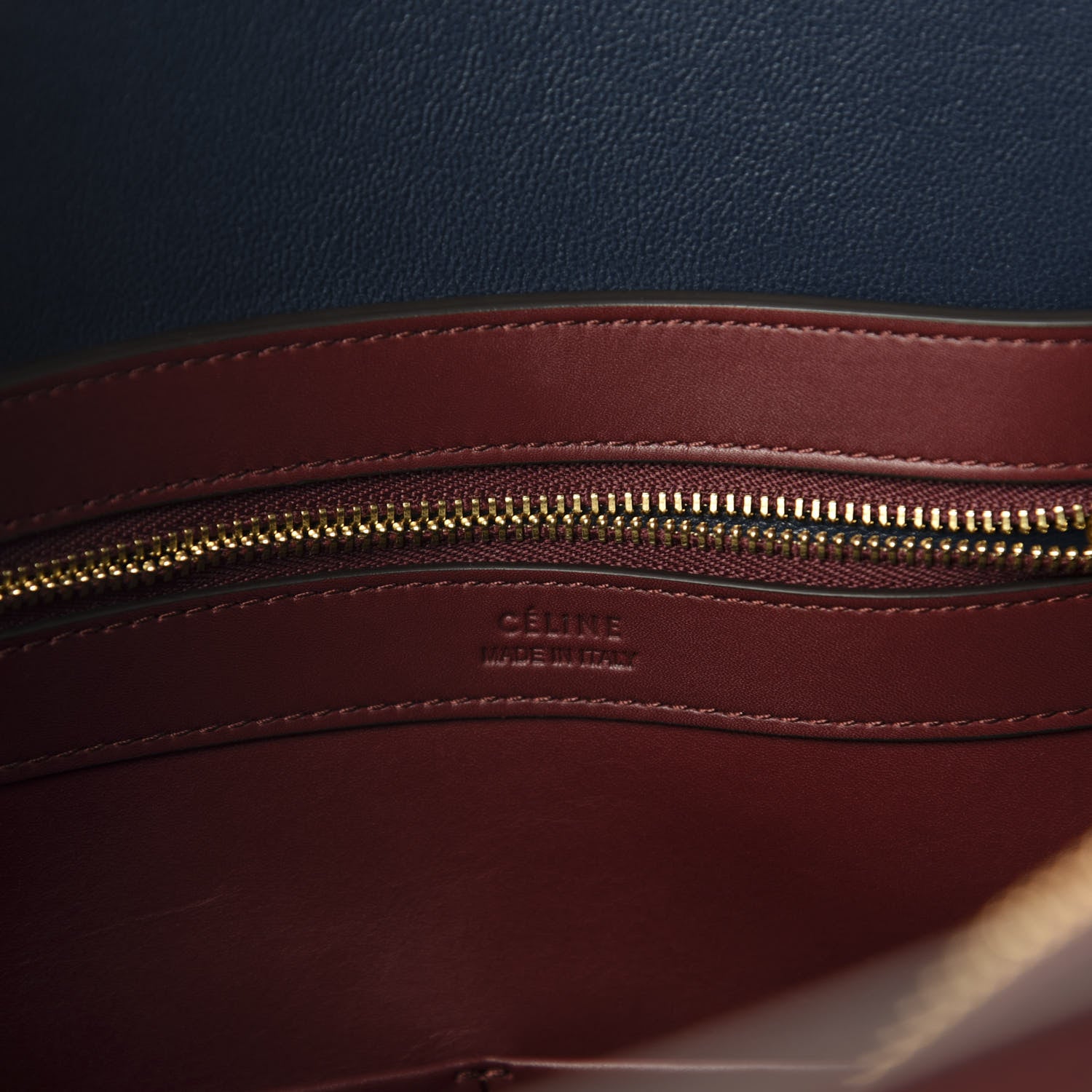 Celine Calfskin Boxy Tote Burgundy 9 of 11