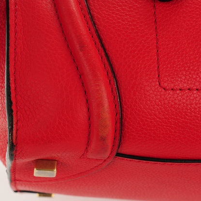 Celine Drummed Calfskin Mini Luggage Coquelicot 5 of 8