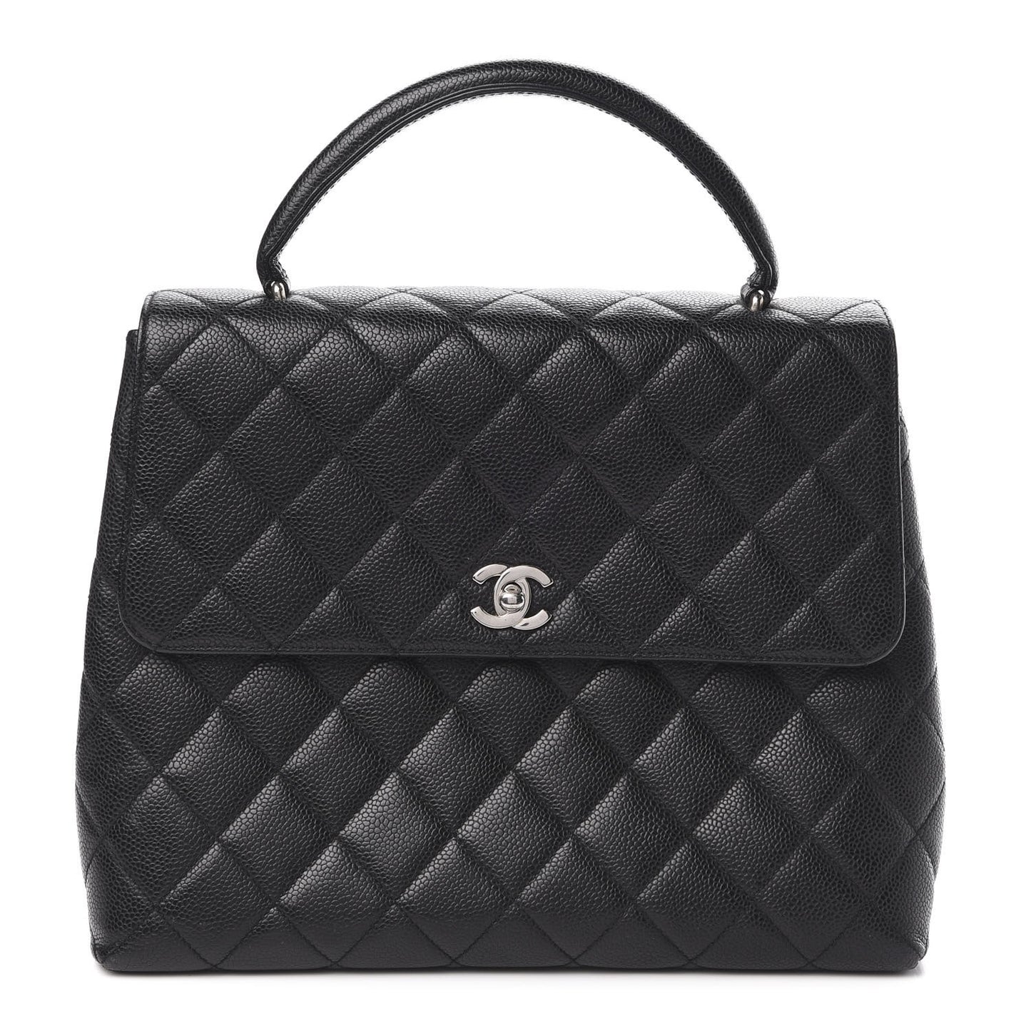 Caviar Quilted Jumbo Kelly Flap Black