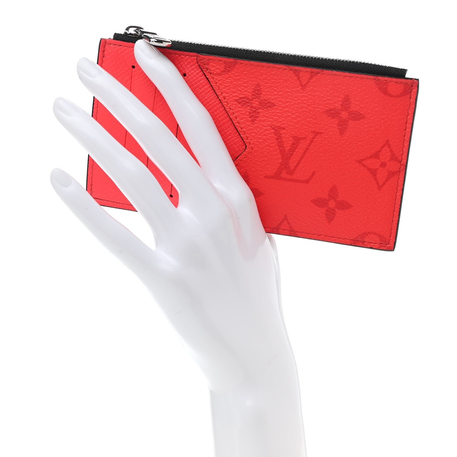 Louis Vuitton Taigarama Coin Card Holder Fire Red 2 of 6