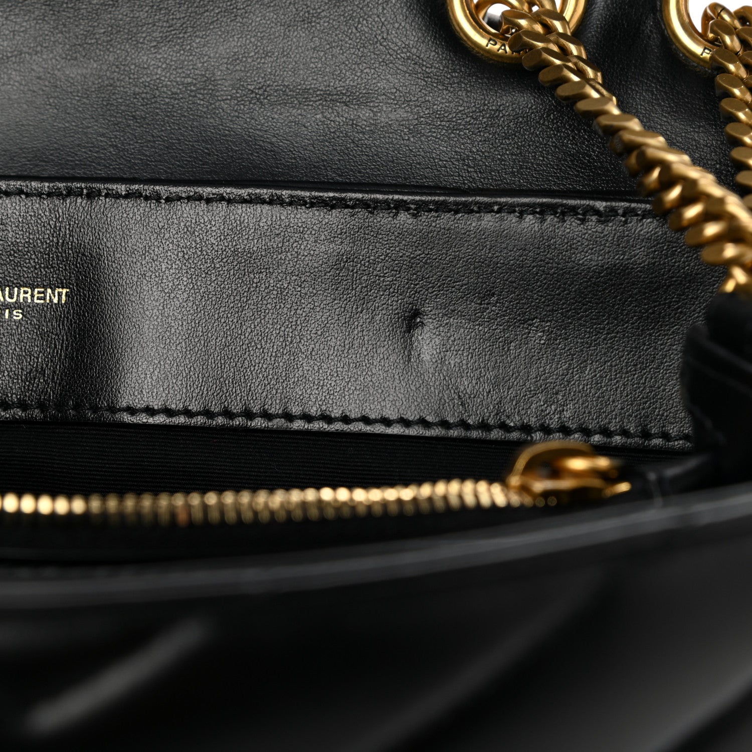 Saint Laurent Calfskin Y Quilted Monogram Medium Loulou Chain Satchel Black 9 of 12