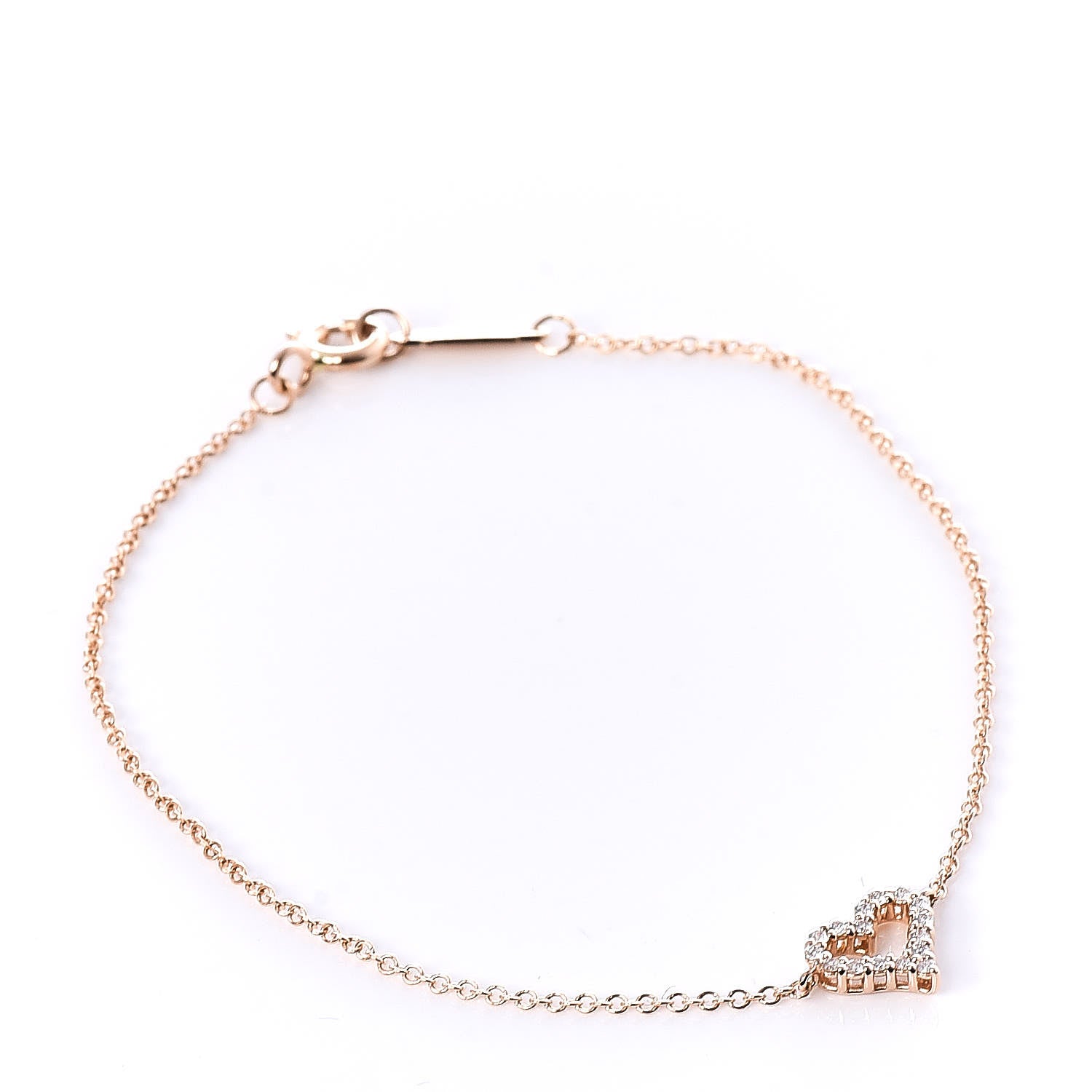 Tiffany 18K Rose Gold Diamond Heart Bracelet 1 of 7