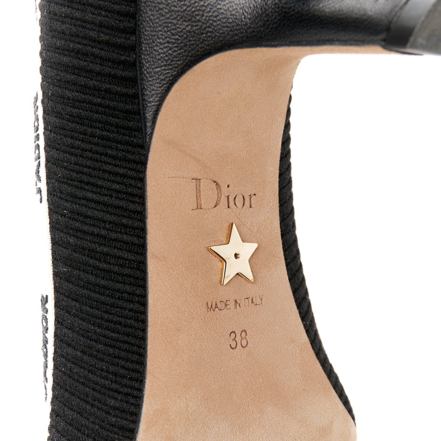 Technical Canvas Ribbon Embroidered J'Adior 65mm Pumps 38 Black