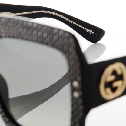 Gucci Crystal Square Frame Sunglasses GG3861/S Black 7 of 8